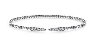 14 Karat White Bangle Diamond Bracelet