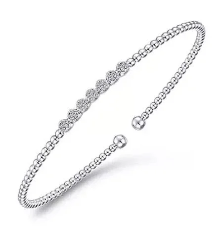 14 Karat White Bangle Diamond Bracelet