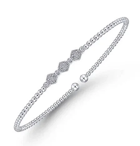 14 Karat White Bangle Diamond Bracelet