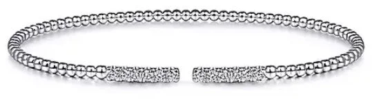 14 Karat White Bangle Diamond Bracelet