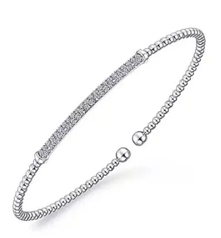 14 Karat White Bangle Diamond Bracelet