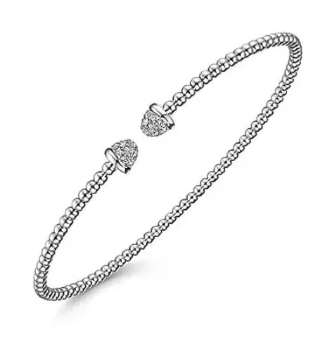 14 Karat White Bangle Diamond Bracelet