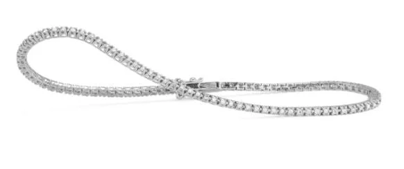 14 Karat White Tennis Diamond Bracelet