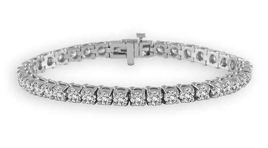 14 Karat White Tennis Diamond Bracelet