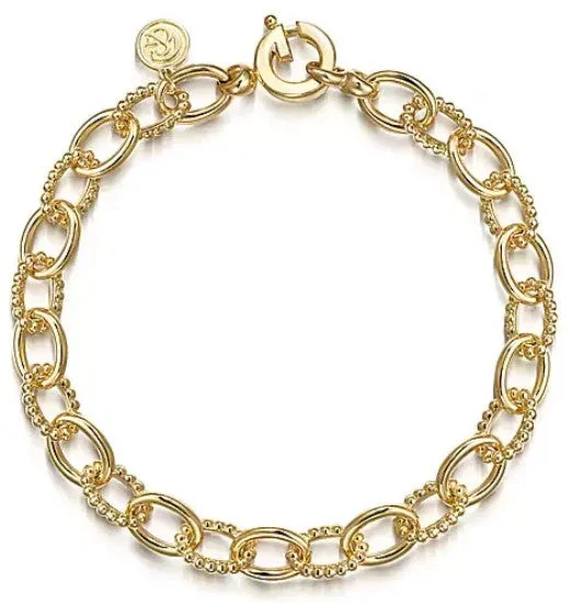 14 Karat Yellow 7.5" Polished Fancy Link Bracelet