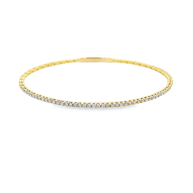 14 Karat Yellow Bangle Diamond Bracelet