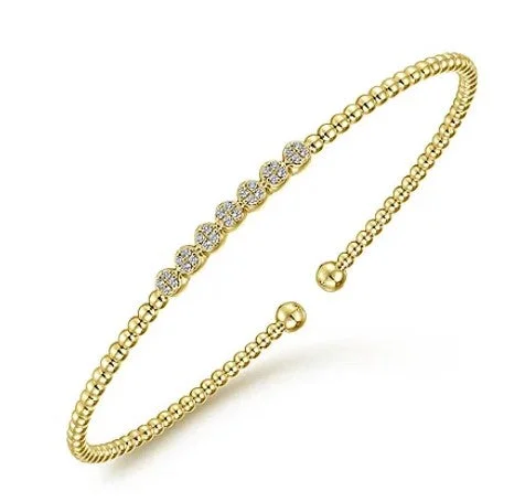 14 Karat Yellow Bangle Diamond Bracelet