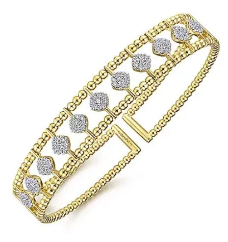 14 Karat Yellow Bangle Diamond Bracelet