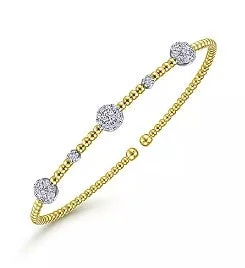 14 Karat Yellow Bangle Diamond Bracelet