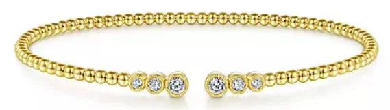 14 Karat Yellow Bangle Diamond Bracelet