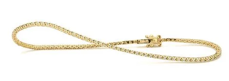 14 Karat Yellow Tennis Diamond Bracelet