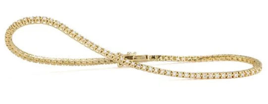 14 Karat Yellow Tennis Diamond Bracelet