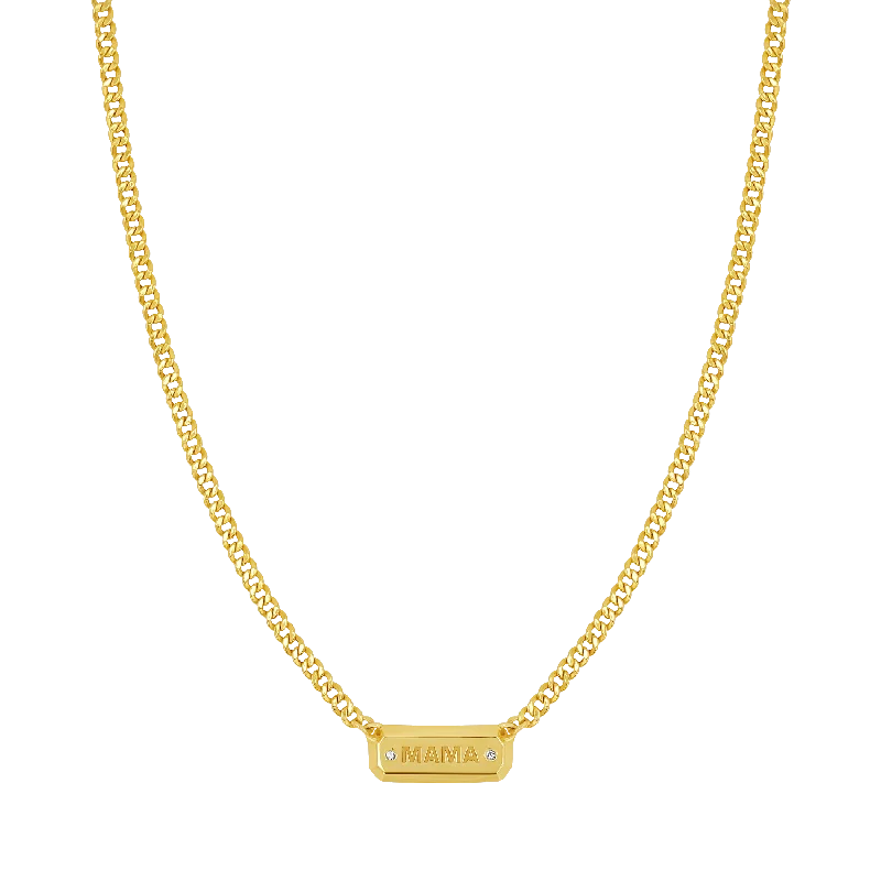 Diamond Beveled ID Cuban Chain Necklace