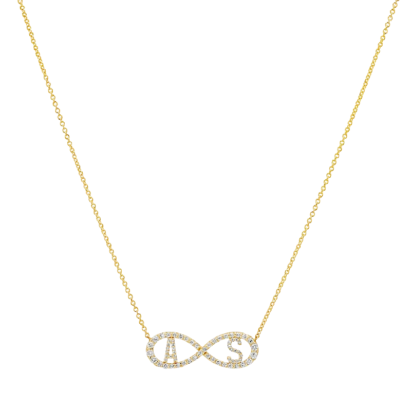 Diamond Infinity Letter Necklace