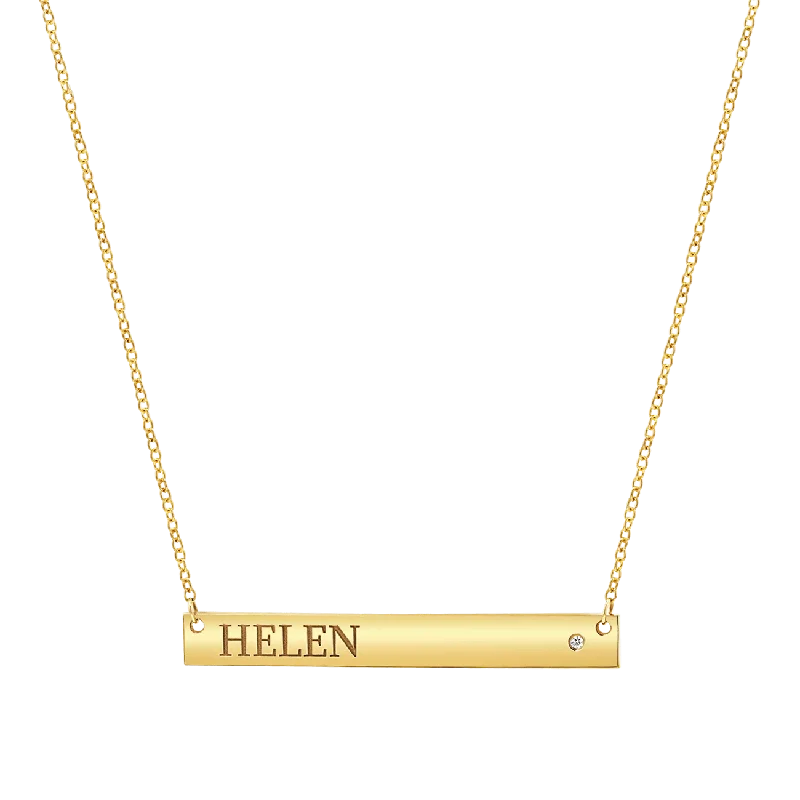 Diamond Nameplate Necklace