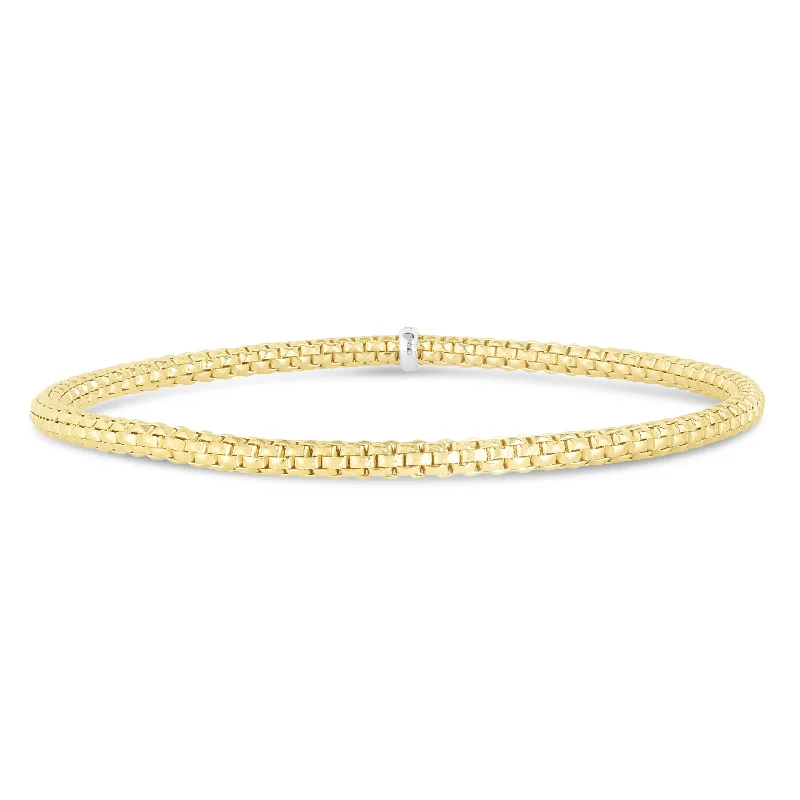 14K Gold Popcorn Stretch 3mm Bracelet