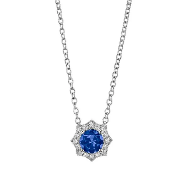 14k Sapphire and Diamond Pendant