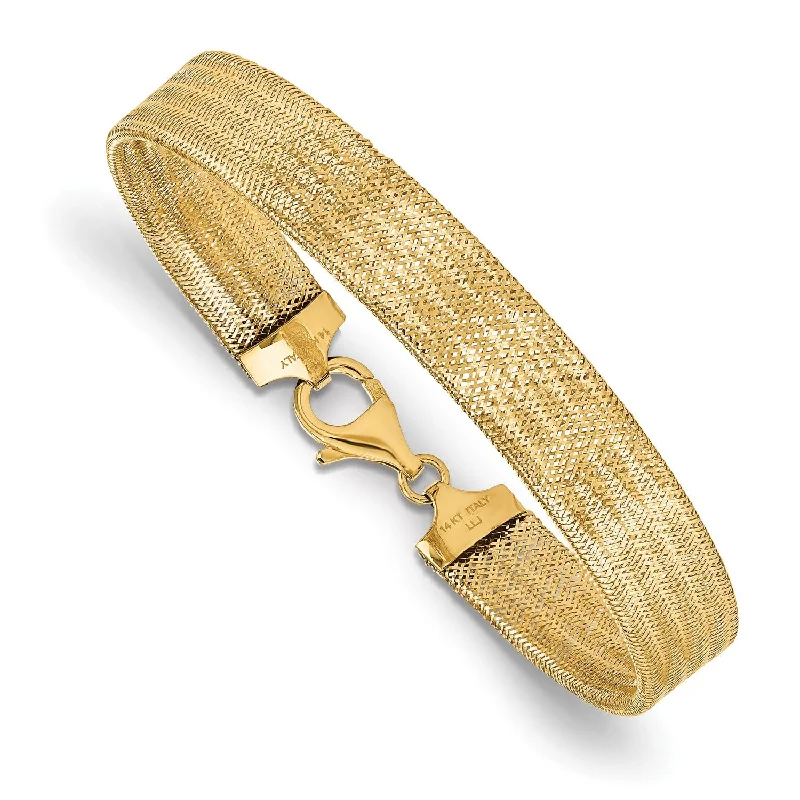 14KT Yellow Gold 7.25-inch 9MM Mesh Bracelet