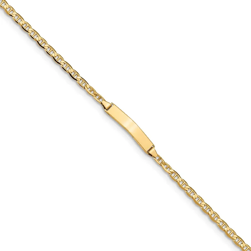 14KT Yellow Gold 7-inch 4.5MM Anchor Link ID Bracelet