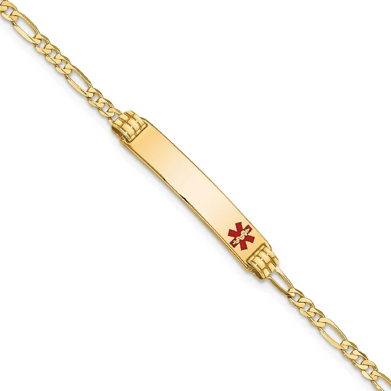 14KT Yellow Gold 7-inch 5.5MM Medical Figaro ID Bracelet