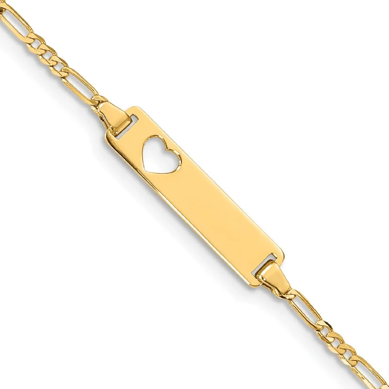 14KT Yellow Gold 7-inch 5MM Figaro ID Bracelet