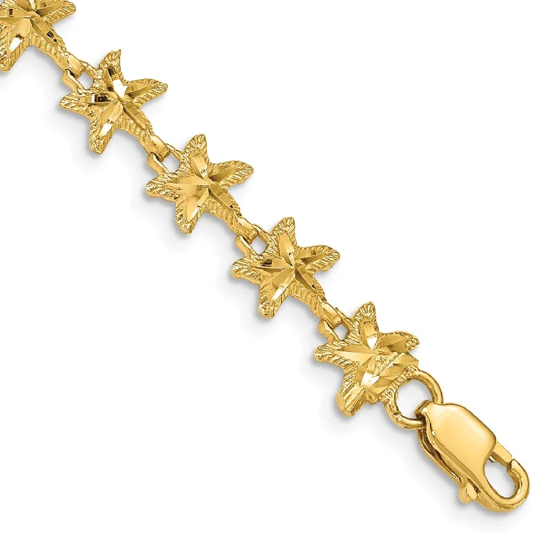 14KT Yellow Gold 7-inch 8MM Starfish Bracelet