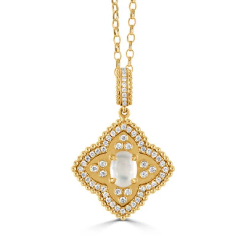 18k Diamond Byzantine Pendant Necklace