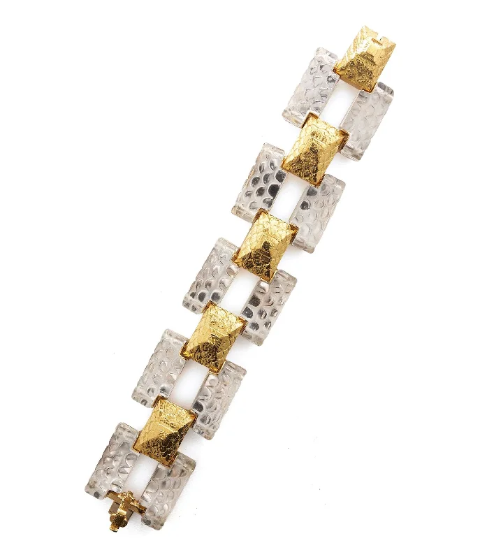 thin gold wedding band women Crystal Tank Bracelet