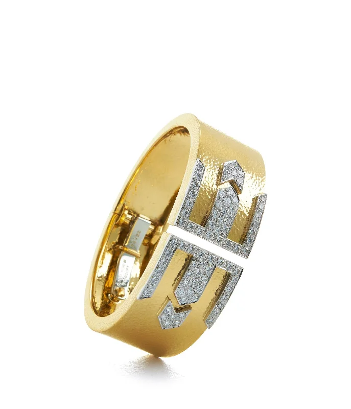 minimalist gold square earrings Deco Riff Cuff