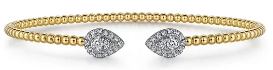 14 Karat Two Tone Bangle Diamond Bracelet