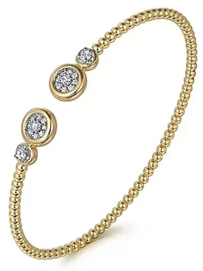 14 Karat Yellow Bangle Diamond Bracelet