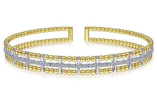 14 Karat Yellow Bangle Diamond Bracelet