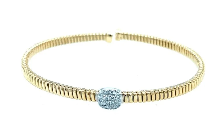 18 Karat Yellow Bangle Diamond Bracelet