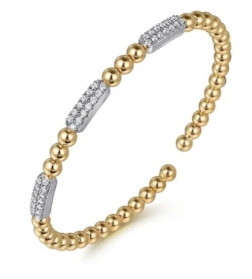 14 Karat Yellow Bangle Diamond Bracelet