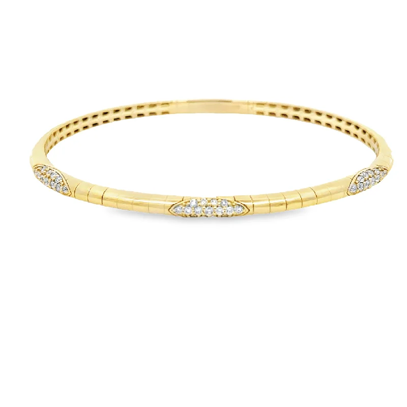 14 Karat Yellow Bangle Diamond Bracelet