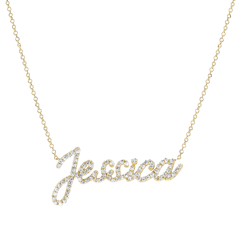 Diamond Custom Script Name Necklace