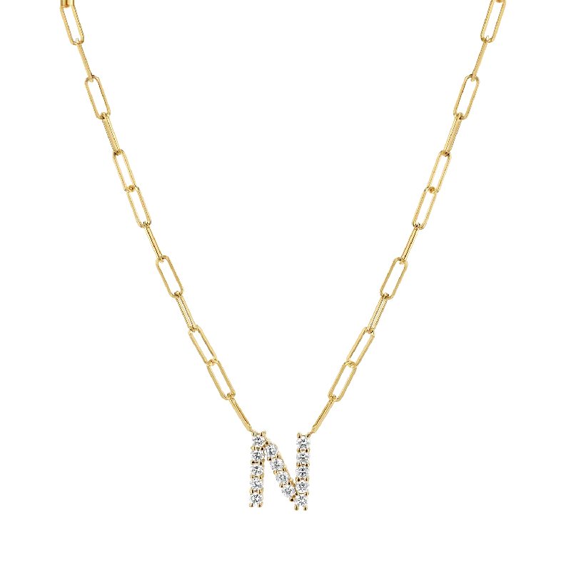 Grand Initial Paper Clip Necklace