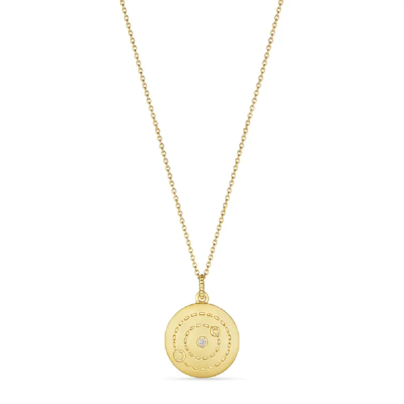 Judith Ripka 14k Little Luxuries Cosmic Medallion Necklace with Diamonds