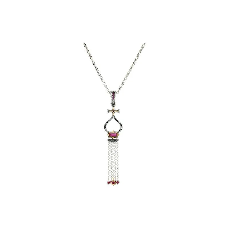 Konstantino Dome Corundum Tassle Pendant