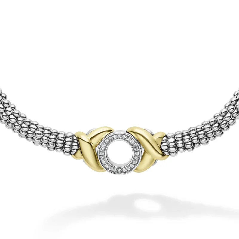 Lagos Embrace 18k Gold XO Diamond Necklace