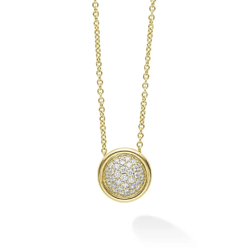 Lagos Meridian 18k Gold Diamond Circle Pendant Necklace