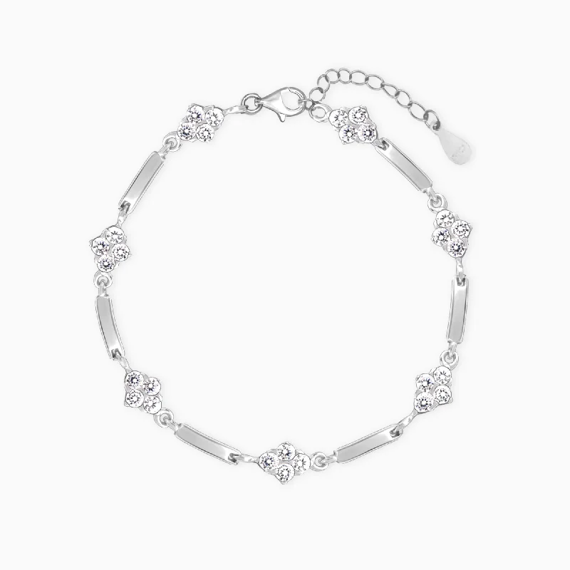 sapphire and diamond eternity ring Silver Zircons Rhombus Bracelet