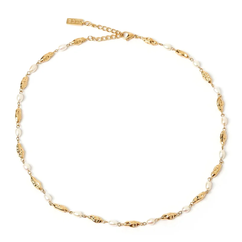 Mimi Pearl and Gold Necklace