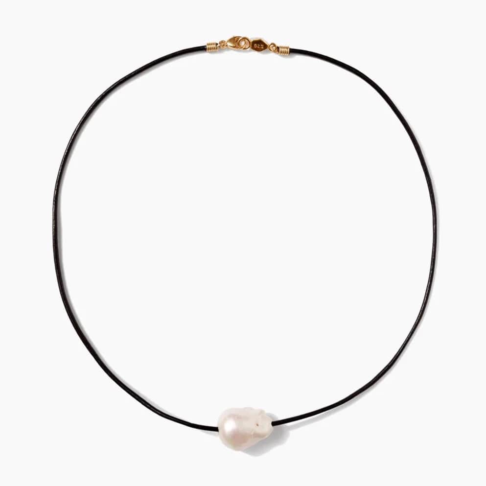 Isla Pearl Necklace - Black