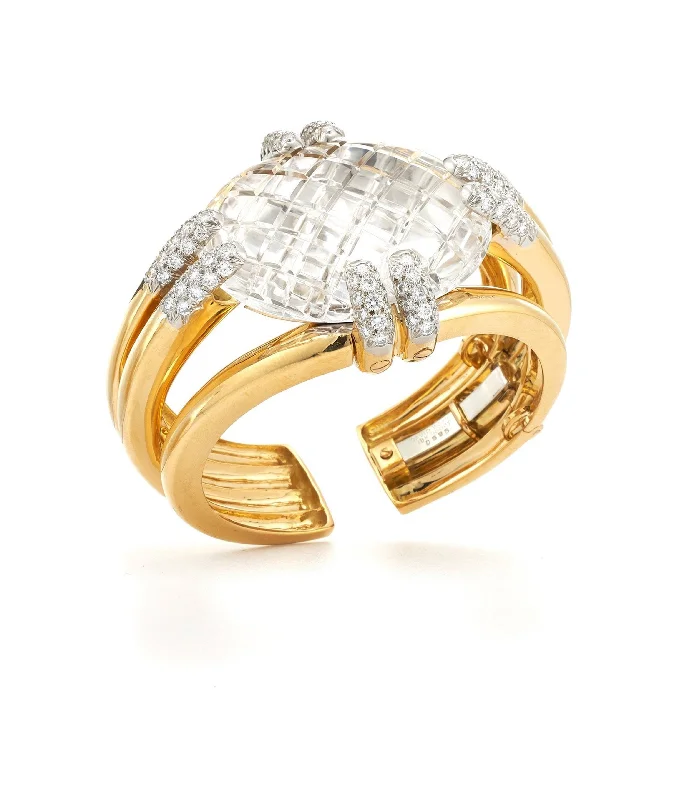 sapphire halo engagement ring Notre Dame Cuff, Diamonds