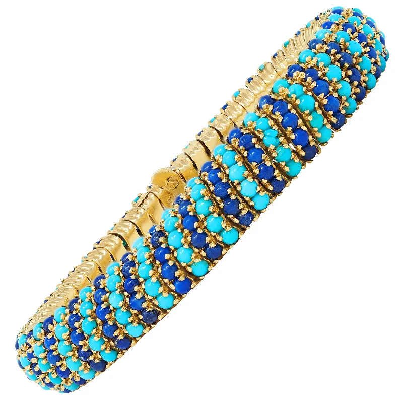 Pomellato Lapis Lazuli Turquoise 18 Karat Yellow Gold Vintage Bracelet