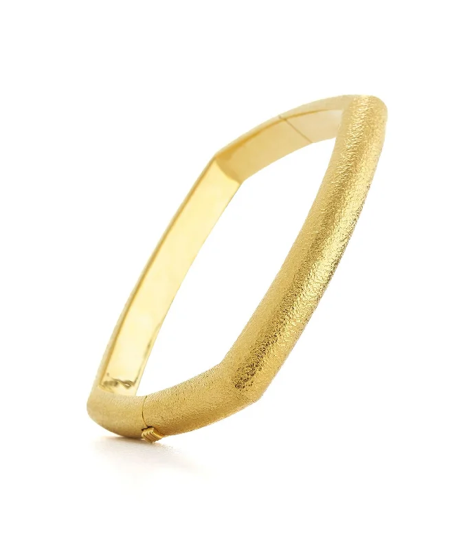 celestial moonstone ring gold Large Quad Bangle, Hammered Gold