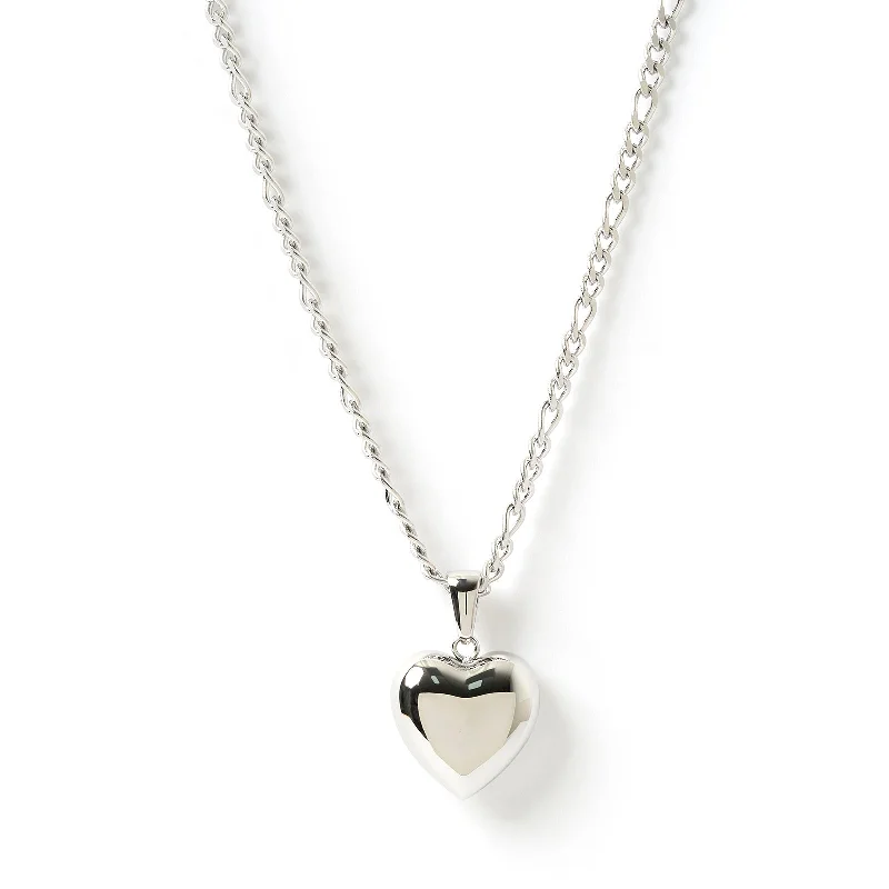 Rose Heart Necklace - Silver