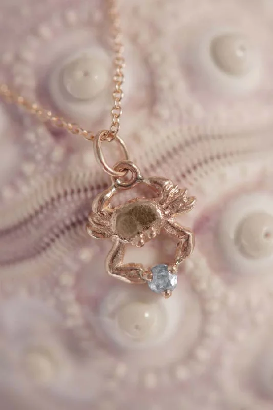 Sargasso ~ Crab Diamond Pendant in Gold