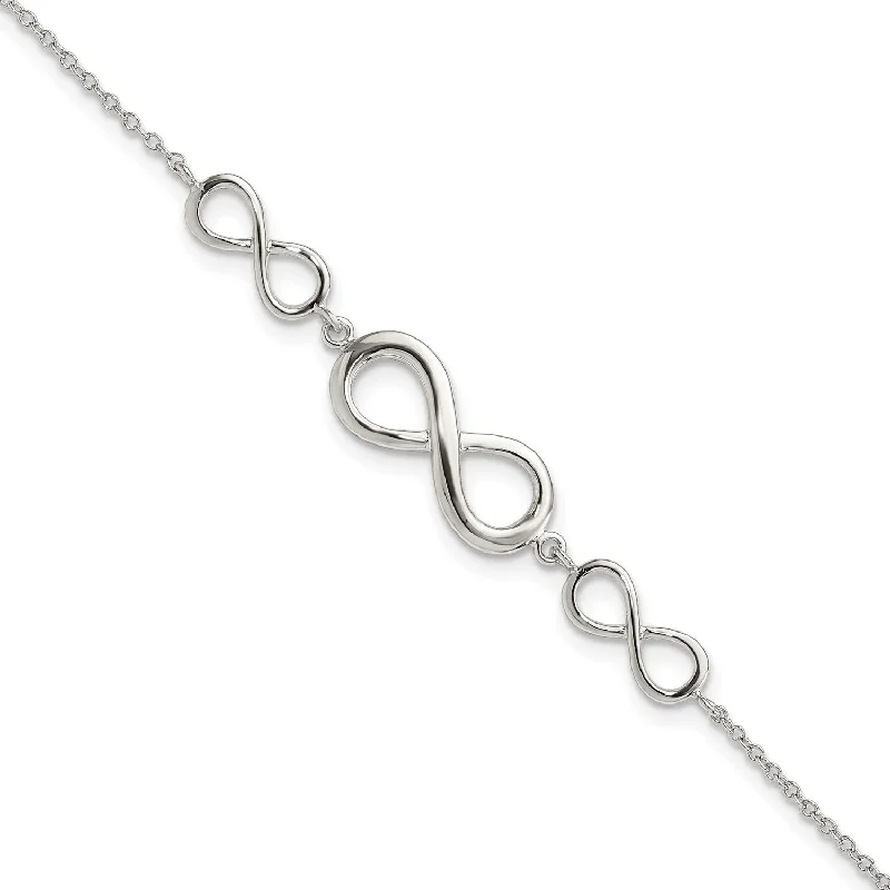 Sterling Silver 7.25-inch Infinity Bracelet